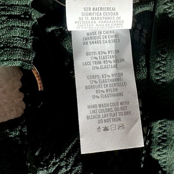 NWT Aerie Coral Lace Bandeau Bralette in Green - Size: Large - Picture 4 of 7
